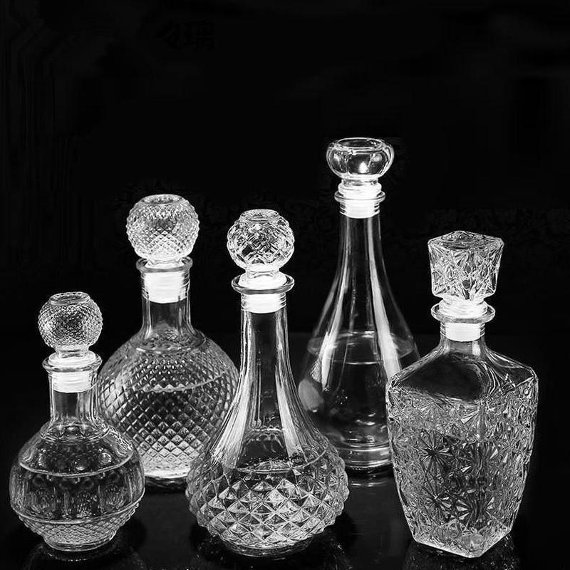 factory wine decanter 50 ml1000ml creative trial storage bottle transparent diamond red wine bottle imported wine bottle Specification drawing