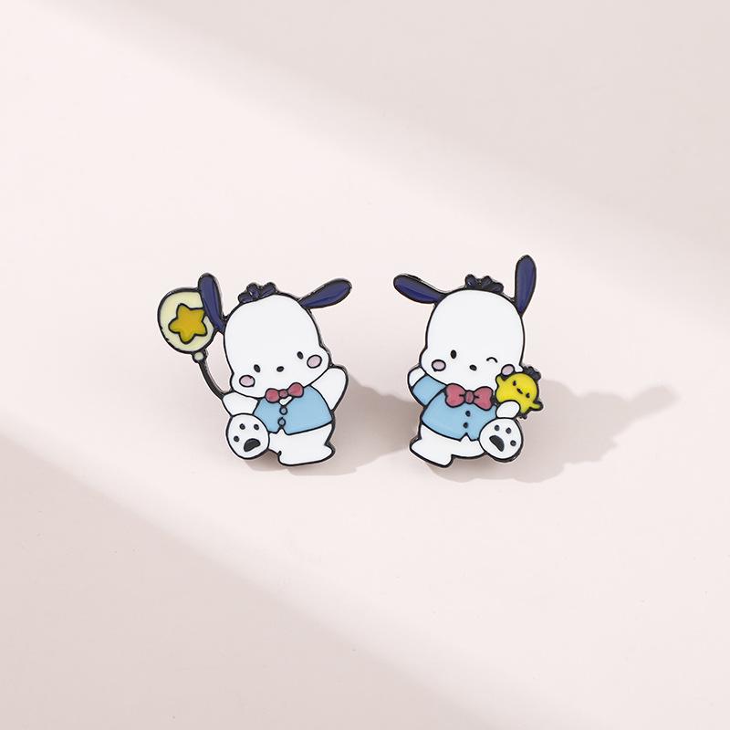 Pacha Dog Hello Kitty Cute Brooch Cartoon Japanese Sanrio Pom Pom Purin Creative Anime Badge Men and Women Accessories