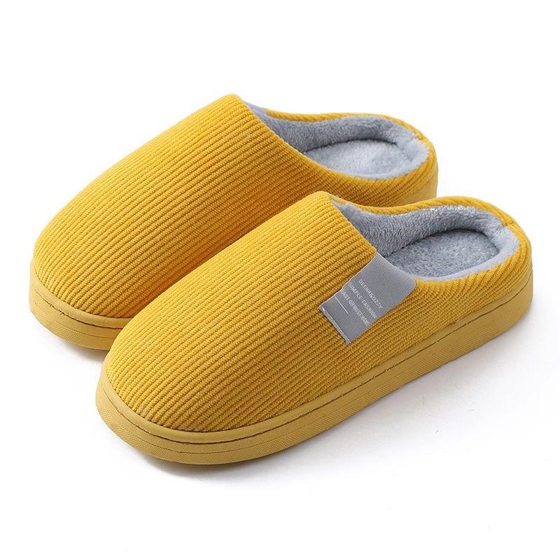 cotton slippers women's autumn and winter couple's thick bottom home fleece-lined non-slip warm slippers men's winter confinement indoor home Item Picture
