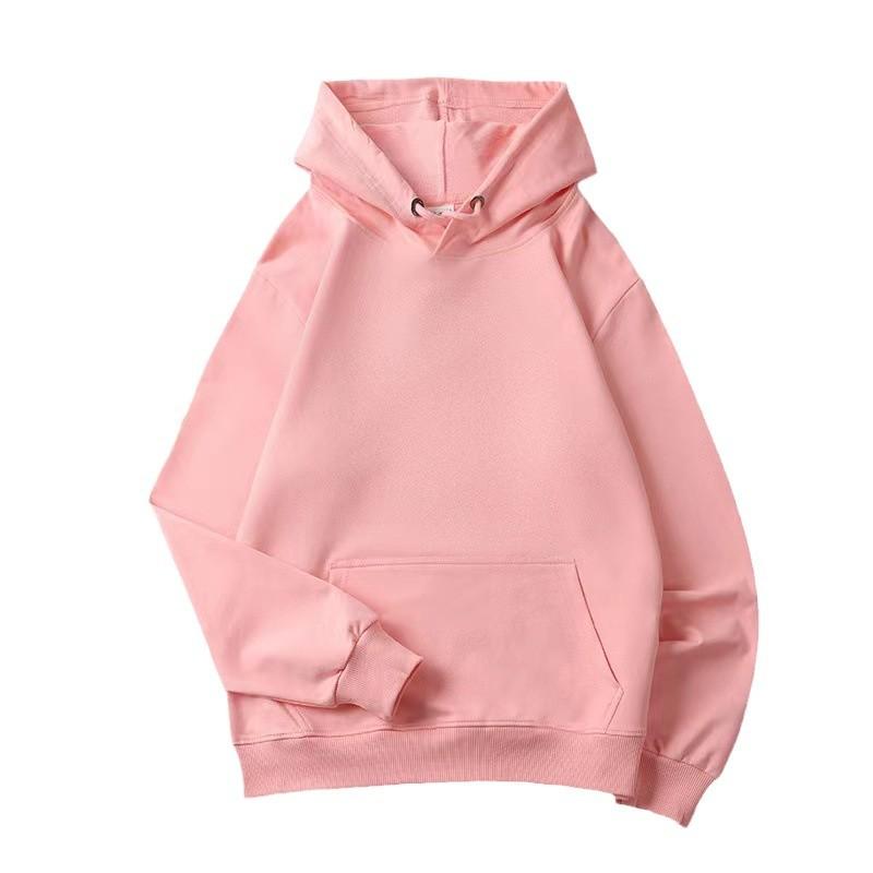 autumn and winter hooded sweater men's and women's same fashion fleece-lined thickened korean style loose casual youth solid color hoodie coat Item Picture