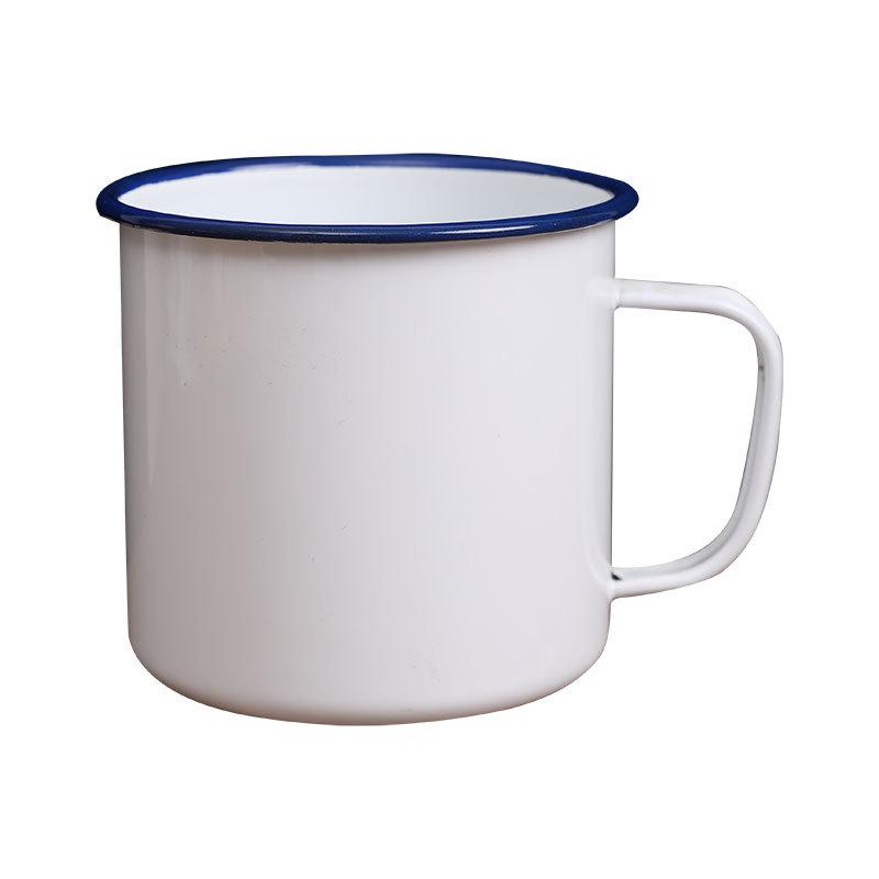 搪瓷杯定制 语录搪瓷杯 马克杯 定制搪瓷杯 搪瓷杯带盖 复古杯白底实物图
