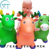 children's inflatable toys new material music painted jumping horse jumping animals toys inflatable horse pegasus wholesale