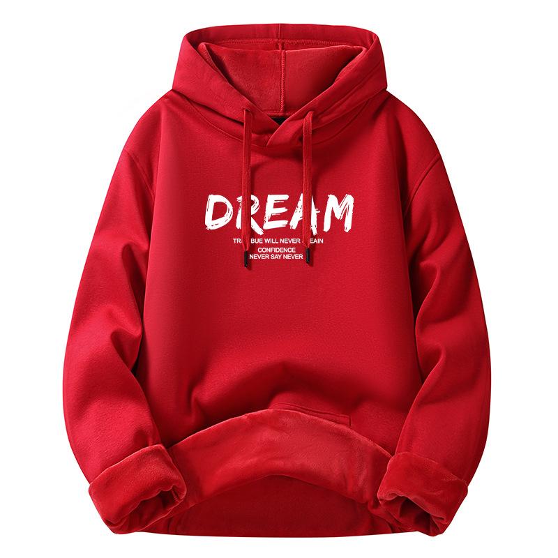 sweater men's 2024 autumn and winter new youth loose cotton hoodie male and female large size velvet hoodie tide Specification drawing