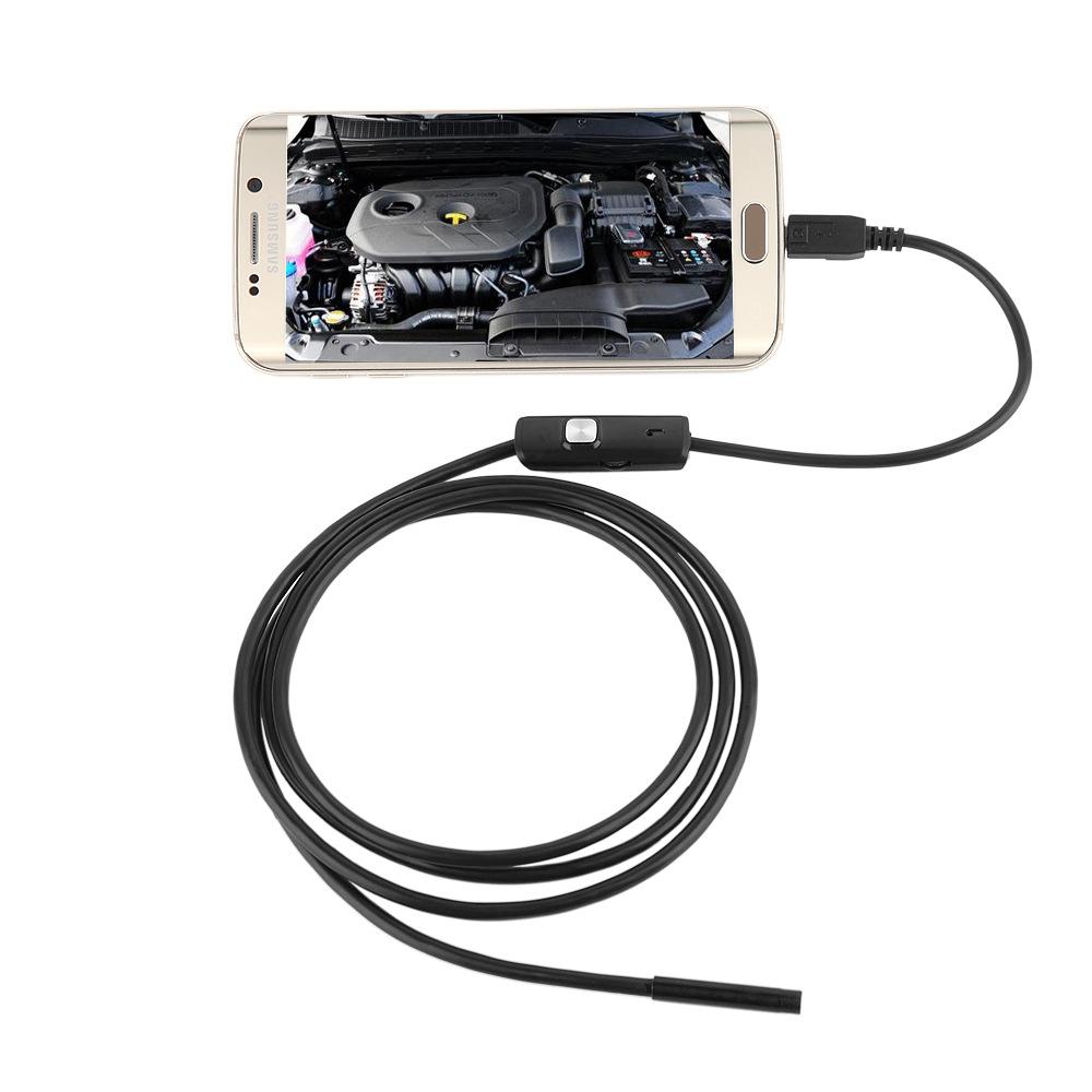 7mm HD Android Cell Phone Computer USB Endoscope Android Pipe Auto Repair Flexible Wire Endoscope 1 M details Picture