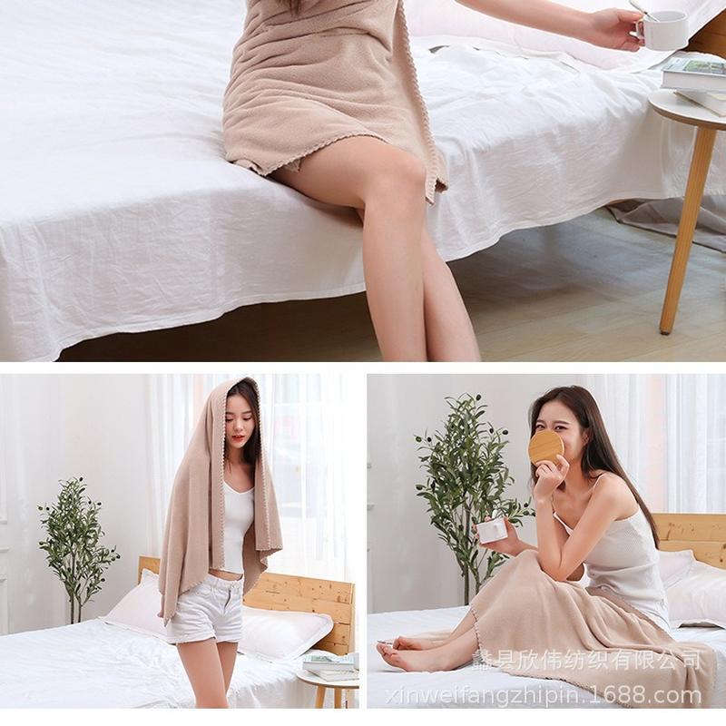 factory wholesale high density coral velvet bath towel lace adult home use soft big bath towel men and women couple wrapping towel Specification drawing