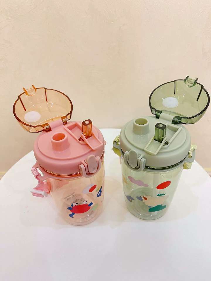 S49-7305 Popular double drinking cup, large-capacity cup, portable summer water bottle for children, shoulder strap, straw cup, heat-resistant detail image 11