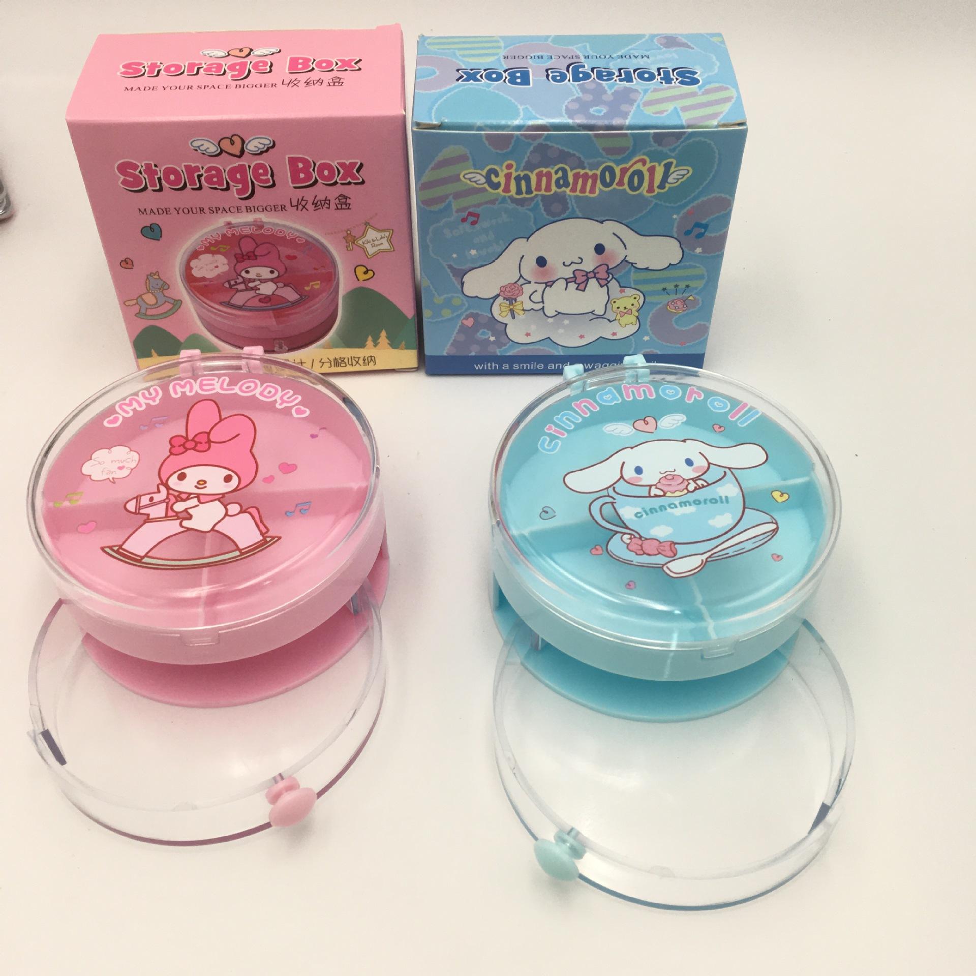 Anime Sanrio Double-Layer Storage Box Melody Cinnamon Give Hello Kitty Desktop Drawer Storage Box Candy Box Specification drawing