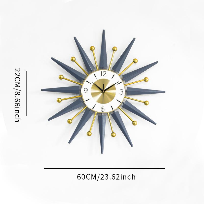 creative wrought iron metal clock living room entrance home decoration clock amazon foreign trade wholesale wall clock Item Picture