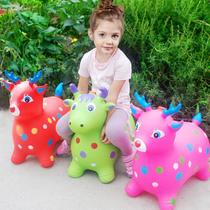 jumping horse inflatable horse toy children plus-sized thickened jumping deer environmental protection rubber outdoor baby music horse horse riding