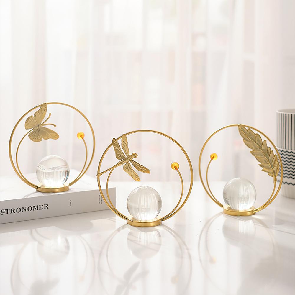 european style home decoration tv cabinet creative decorations living room entrance light luxury desktop iron crystal ball decoration