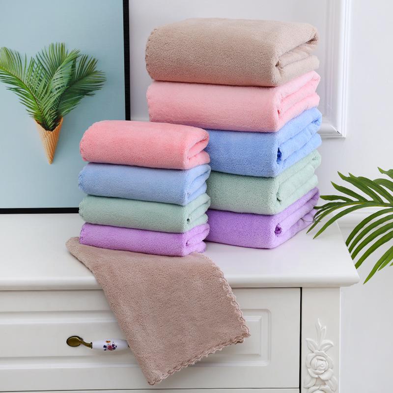 factory wholesale high density coral velvet bath towel lace adult home use soft big bath towel men and women couple wrapping towel details Picture