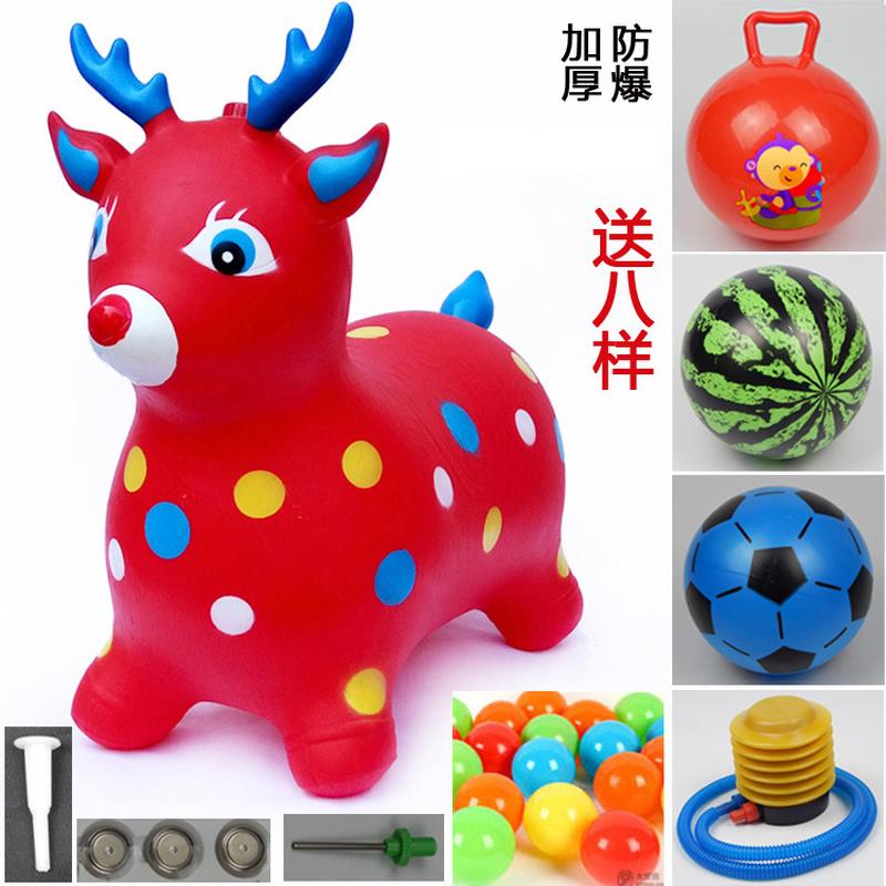children's toy inflatable jumping horse mount plus-sized thickened inflatable horse horse riding kids music jumping deer pony