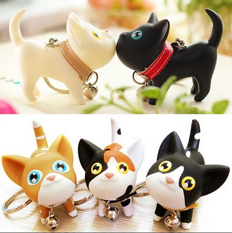 korean style creative cute meow cute doll key ring hello kitty couple key chain kitty key chain details Picture