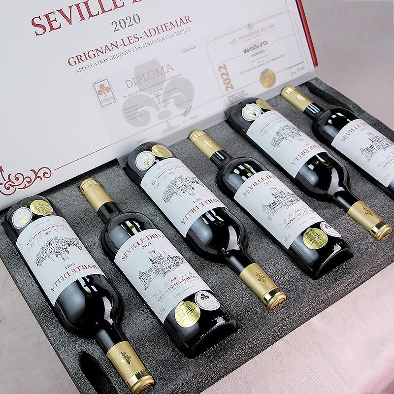 french red wine original bottle imported mid-autumn festival gift box original cotes du rhone aop dry red full box wine wholesale full figure