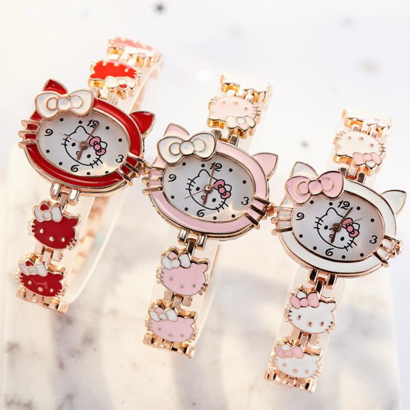 new style cute fashion children's watch student children's hello kitty watch women's electronic quartz watch