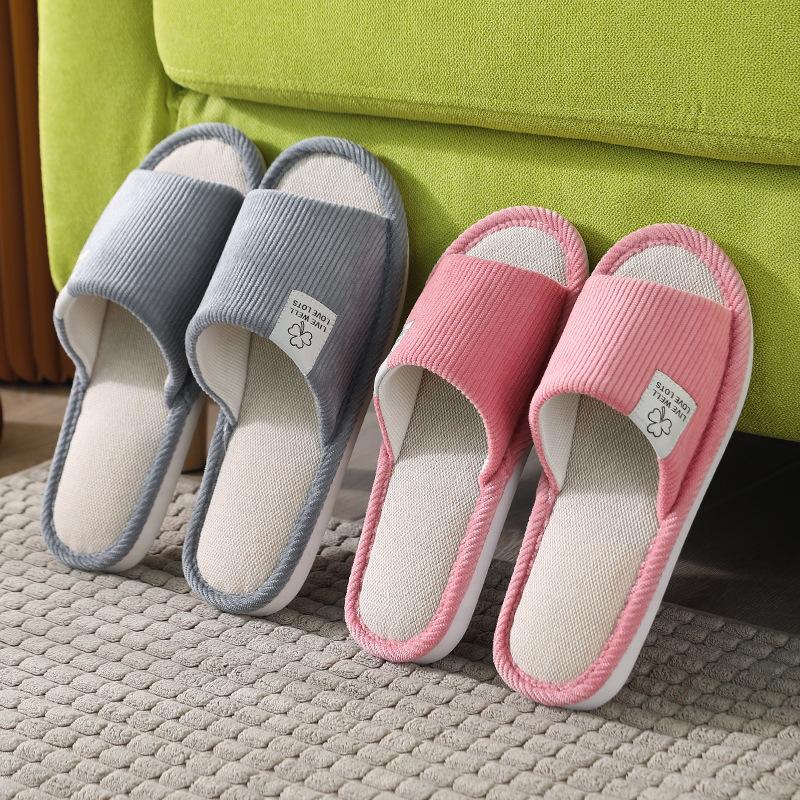 Linen Slippers Women's Summer Indoor Couple Home Non-Slip Hemp Slippers Home Home Four Seasons Sandals Men's Summer details Picture