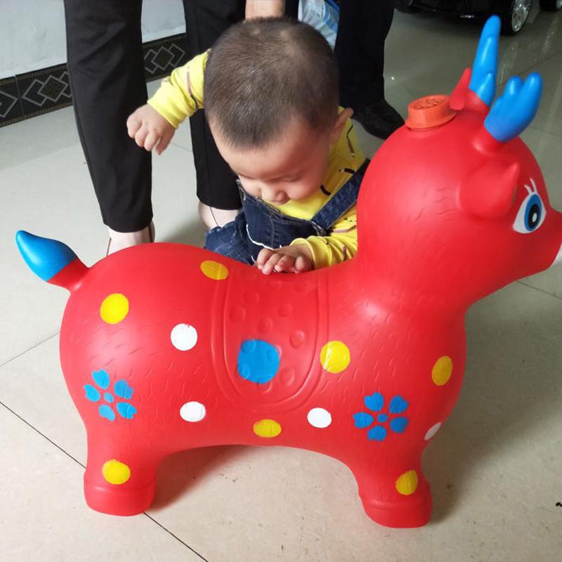 inflatable horse toy children jumping horse plus-sized thickened jumping deer environmental protection rubber outdoor baby music horse horse riding