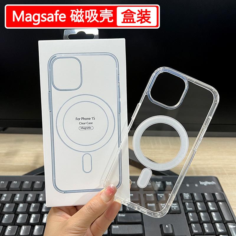 applicable to iphone13pro phone case 14 magnetic transparent case 15pro magnetic 16promax protective case wholesale