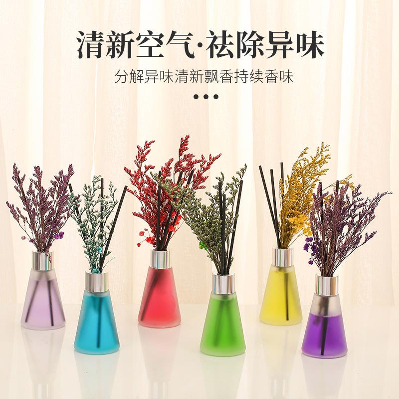 red and green source reed diffuser essential oil rattan fragrance home indoor hotel air freshener car aromatherapy decoration Specification drawing