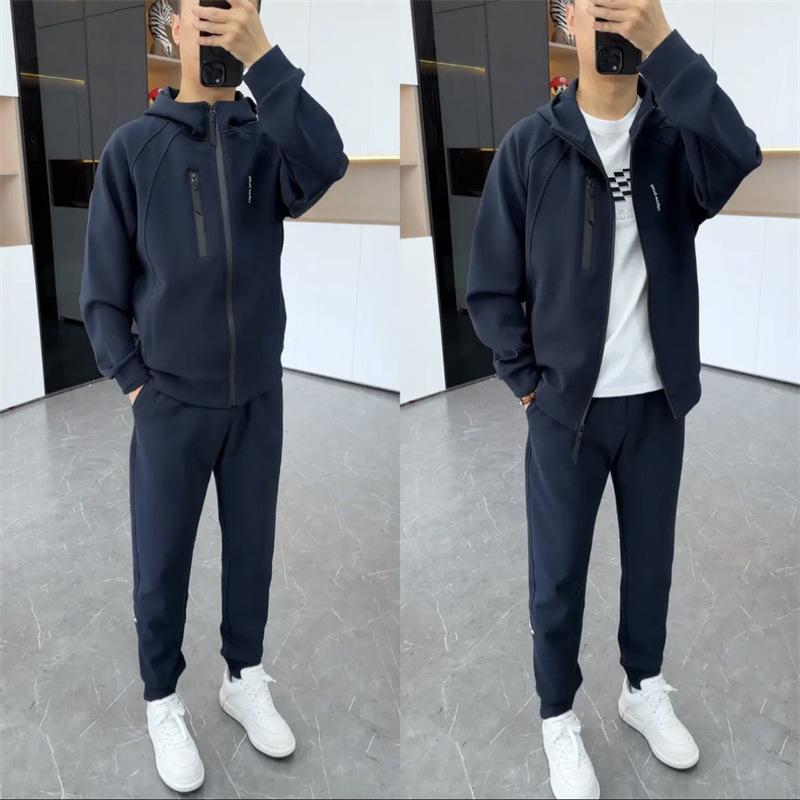2024 spring new men's casual jacket fashionable all-match hooded jacket sun protection with zipper jacket top