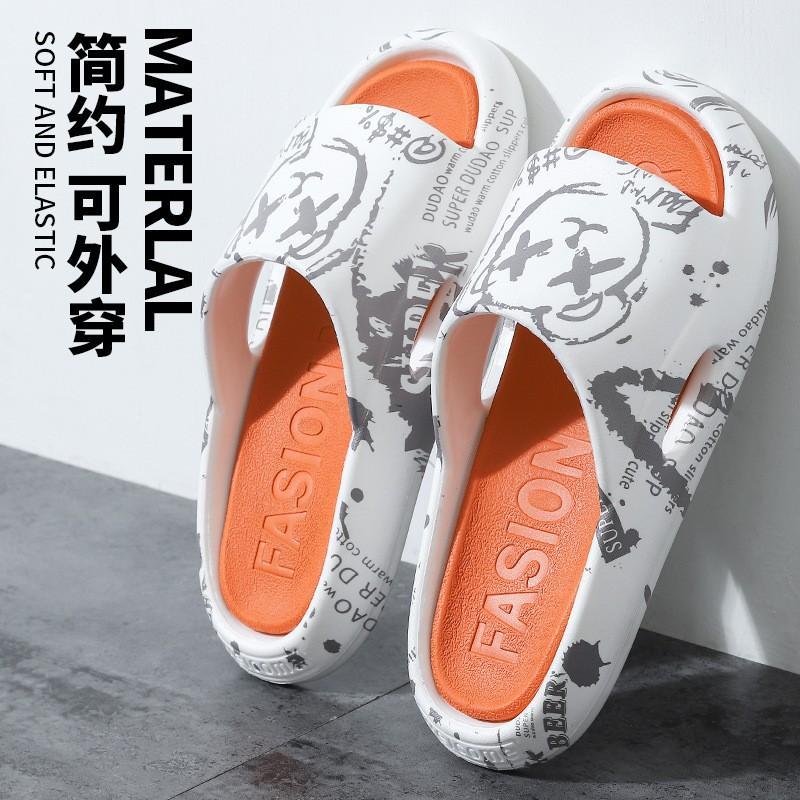 2024 men's slippers summer sports tide ins beach home shit feeling outdoor thick bottom couple men's sandals details Picture