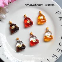 simulation mini wine bottle imported wine bottle red wine bottle diy handcraft jewelry material resin accessories mini ornaments