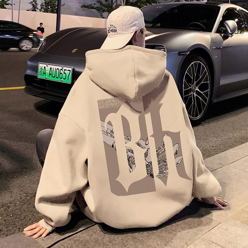 japanese oversize hooded pure cotton sweater men's spring hiphop loose hoodie hong kong style high street fashion brand coat