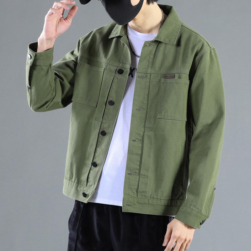 high quality pu shuai fall denim jacket male loose trendy handsome jacket men's labor jacket all-matching clothes