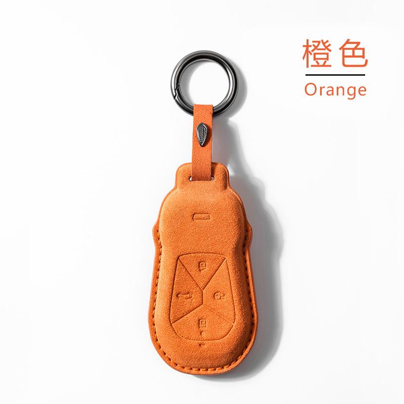 适用小鹏钥匙套P5 P7 g3i G9 G3 汽车钥匙包扣壳保护套翻毛皮挂饰细节图