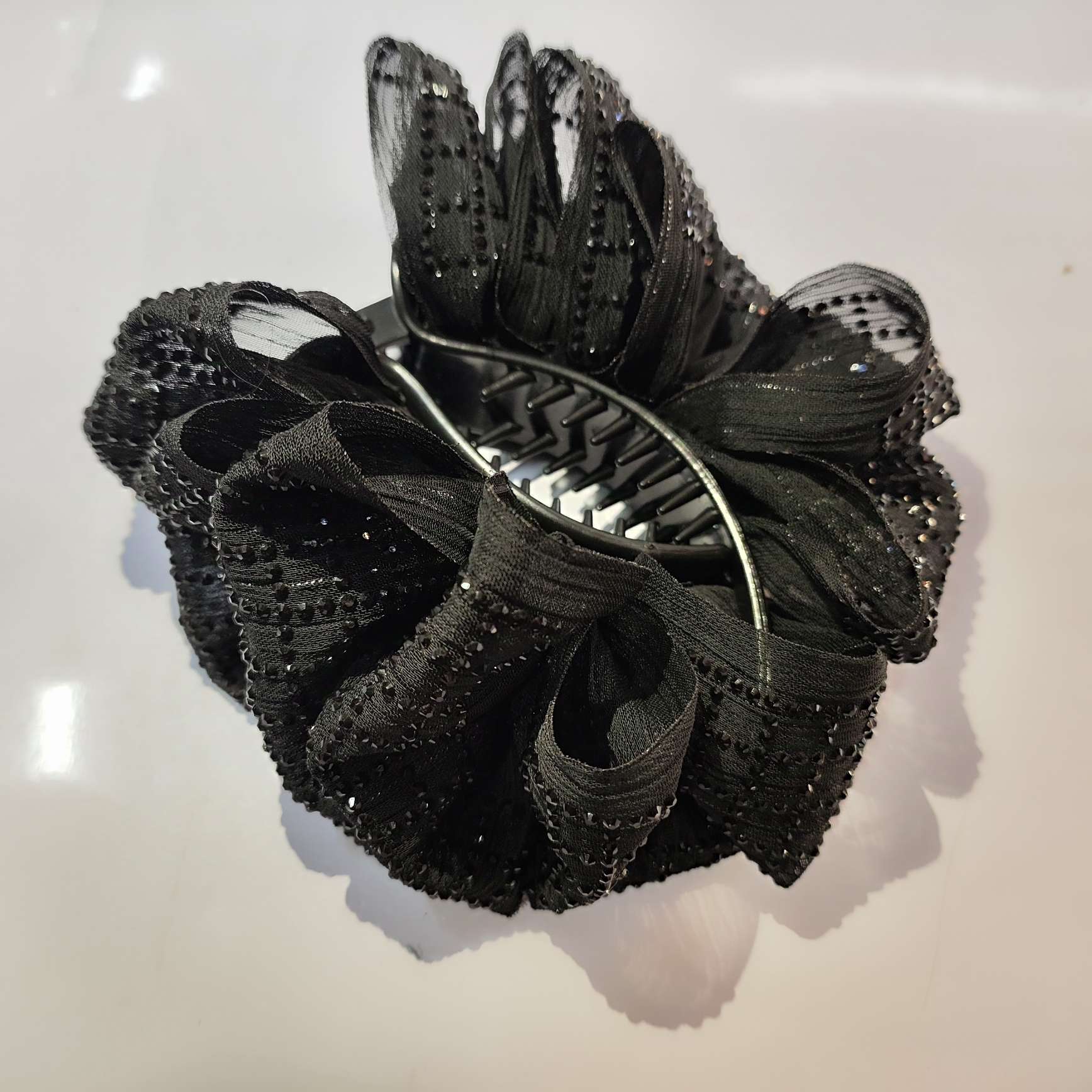 Adult hair clips, cloud-like shiny bun hairstyle, bow hair clips, high-end look, half tied hair at the back of the head, new bun hairstyle detail image 3
