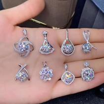 tik tok live stream hot sale 1 karat simulation us imported d color moissanite pendant eight hearts and eight arrows high carbon diamond necklace