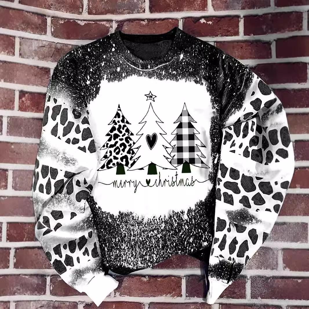 2022 autumn and winter new christmas 3d digital printed round neck velvet padded loose fashion sweater pullover hoodie Application Scenario