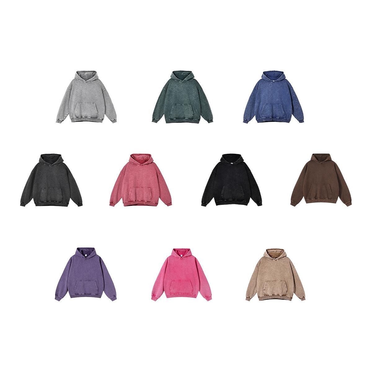 Artie Men's Clothing | Heavy 420G Vintage Batik Distressed Hooded Sweater Loose Wash Men's Fashion Brand New Hoodie Item Picture