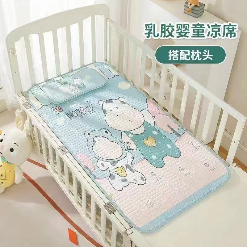 Smooth touch, no burrs, cool bean baby mat with pillow, baby mat details Picture
