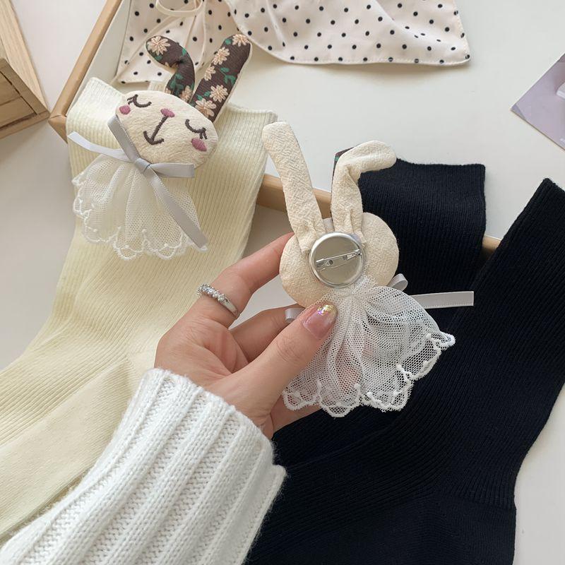 2024 zhuji new socks autumn and winter thickened warm and cute girl rabbit cartoon doll home tube socks Specification drawing