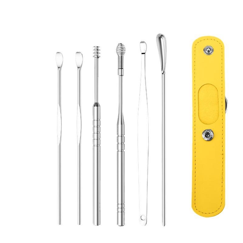 ear picking earpick ear cleaning tool set adult home use portable keychain spiral ear pick artifact Item Picture