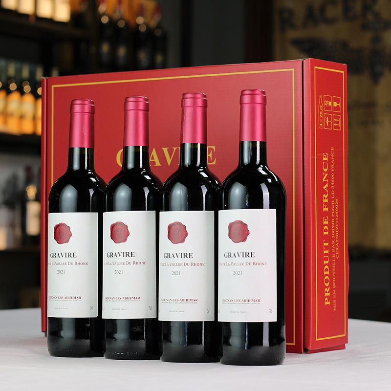 french red wine original bottle imported mid-autumn festival gift box original cotes du rhone aop dry red full box wine wholesale Specification drawing