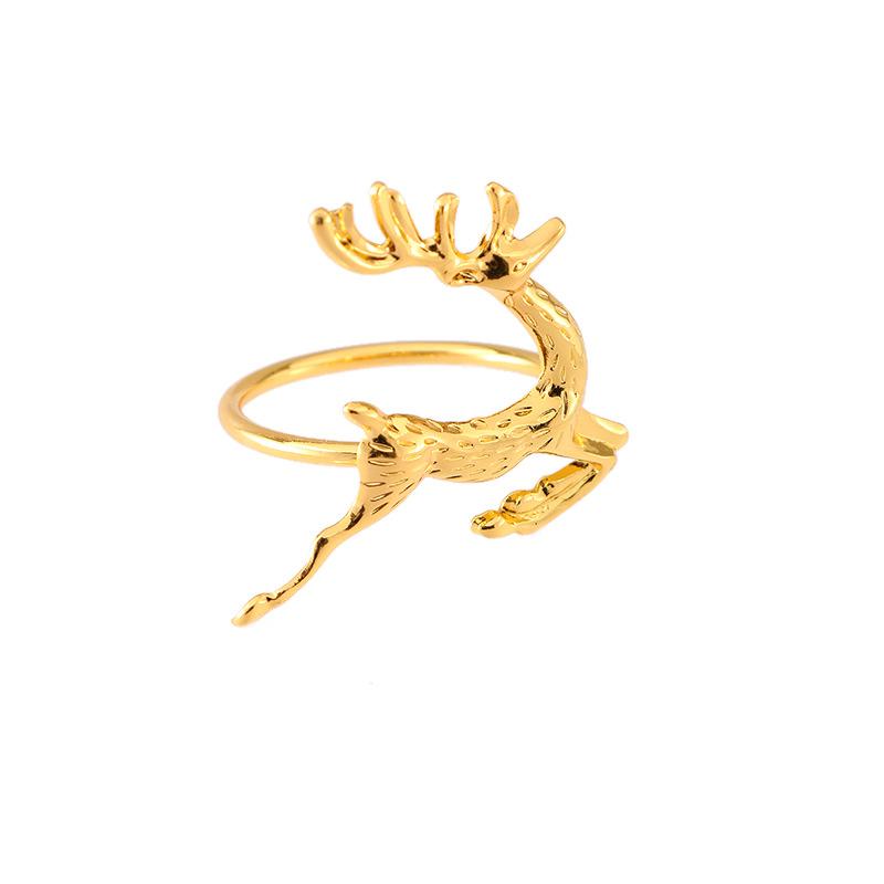christmas high-end western restaurant christmas metal christmas deer elk napkin buckle napkin ring napkin ring Item Picture