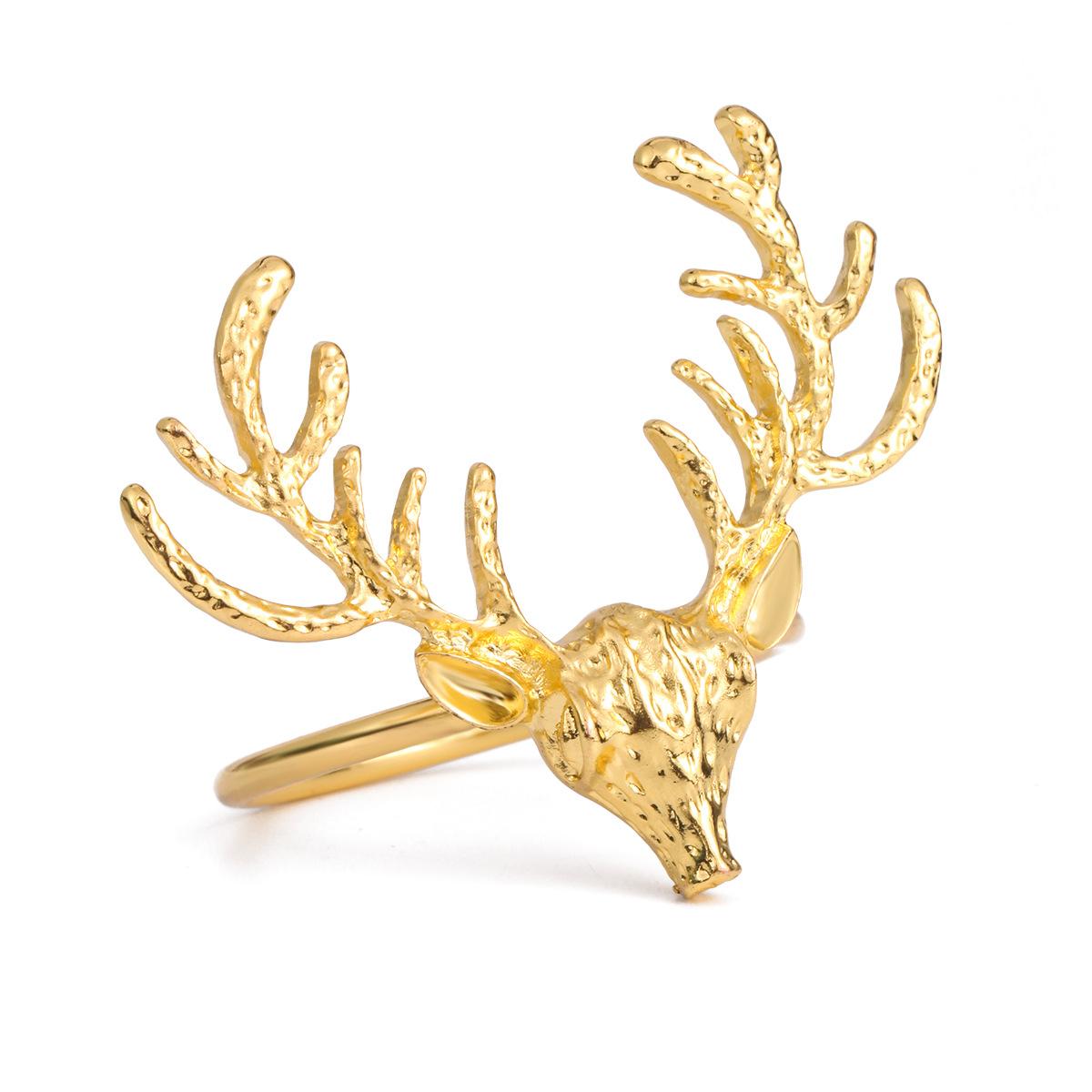 amazon new christmas elk napkin ring deer metal napkin ring dining-table decoration napkin ring in stock Item Picture