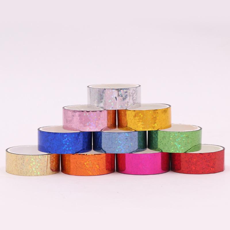 laser light duct tape high adhesive small roll cloth tape stationery office laser dot tape journal decoration