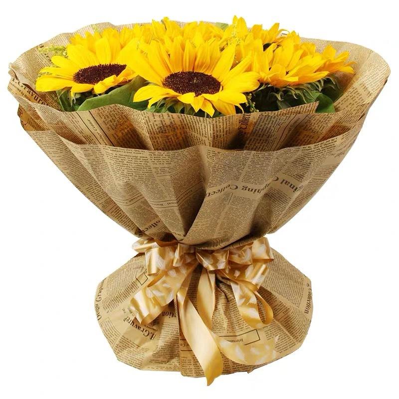 gift flowers wrapping paper flower shop dried flowers bouquet wrapping paper thicken kraft paper retro nostalgic english newspaper Item Picture