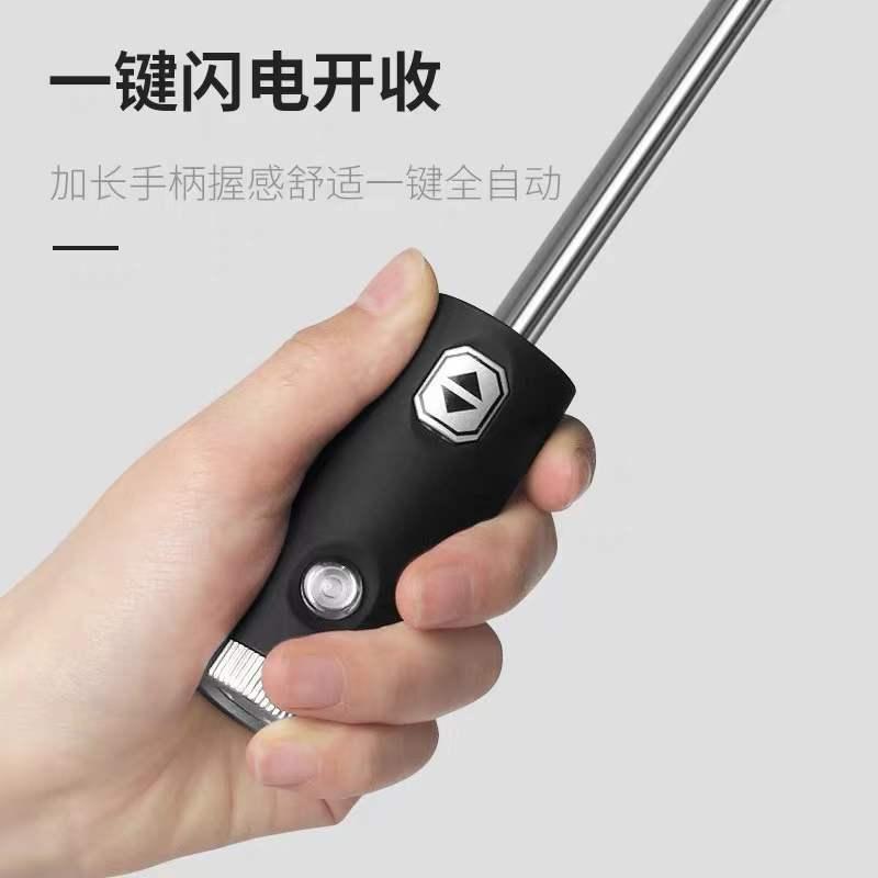 three-fold ten-bone black glue automatic led light flashlight umbrella rotatable automatic sun protection sunshade business umbrella Specification drawing