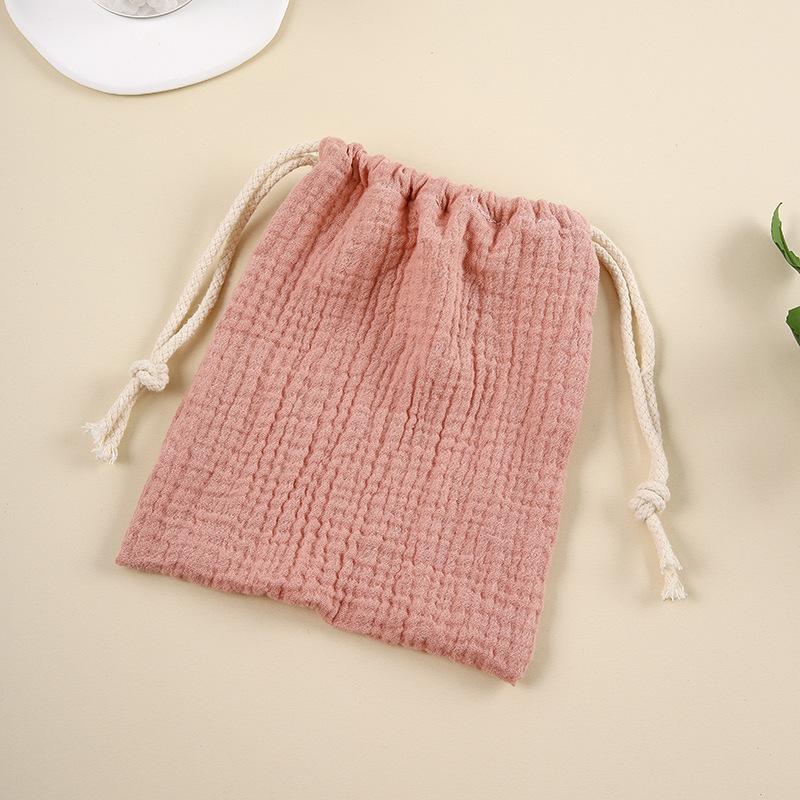 ins double-layer rope beam storage bag cotton crepe printed fabric muslin baby soothing towel storage bag hanging bag Specification drawing