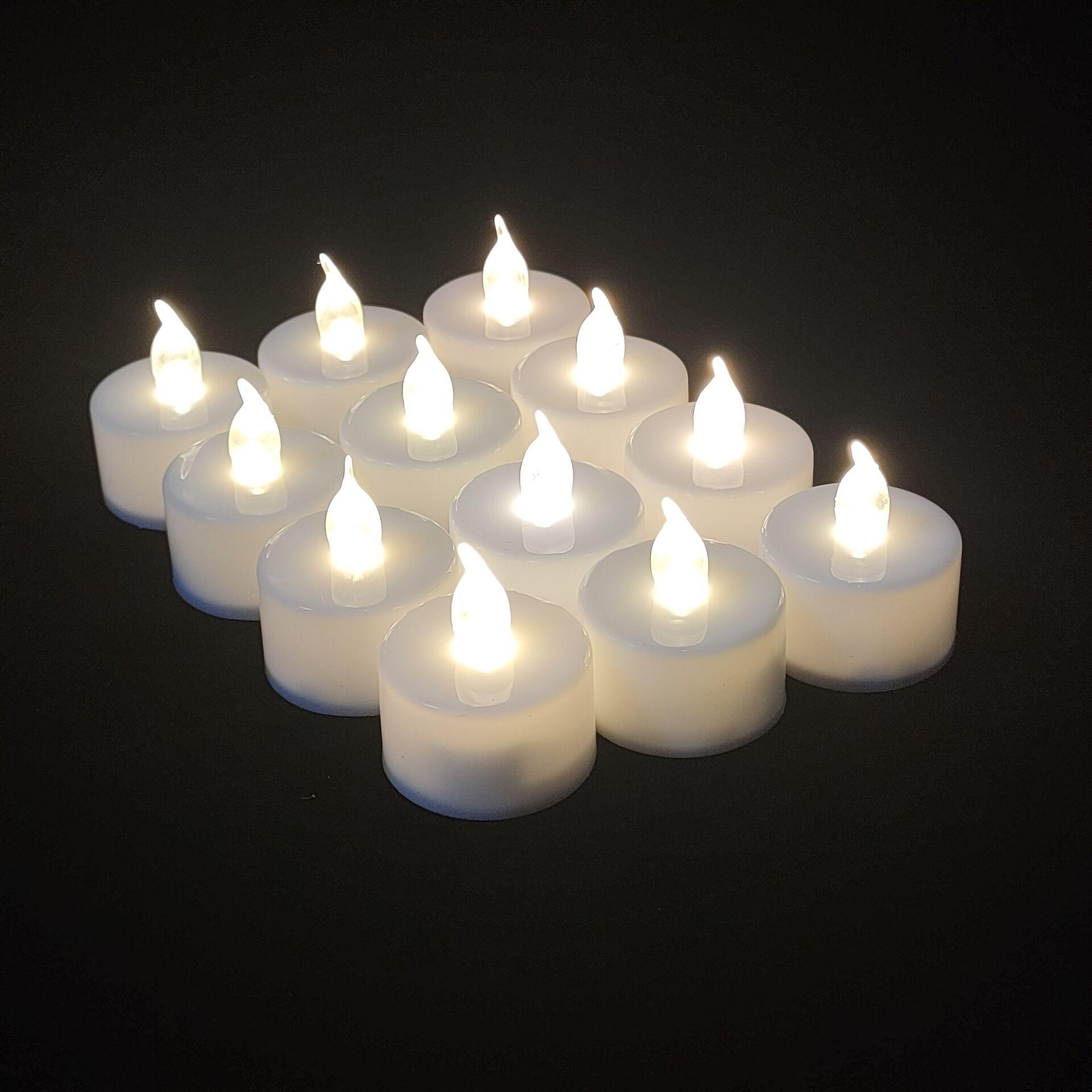 stall supply led electronic candle colorful battery transparent tealight wedding simulation candle wholesale creative light