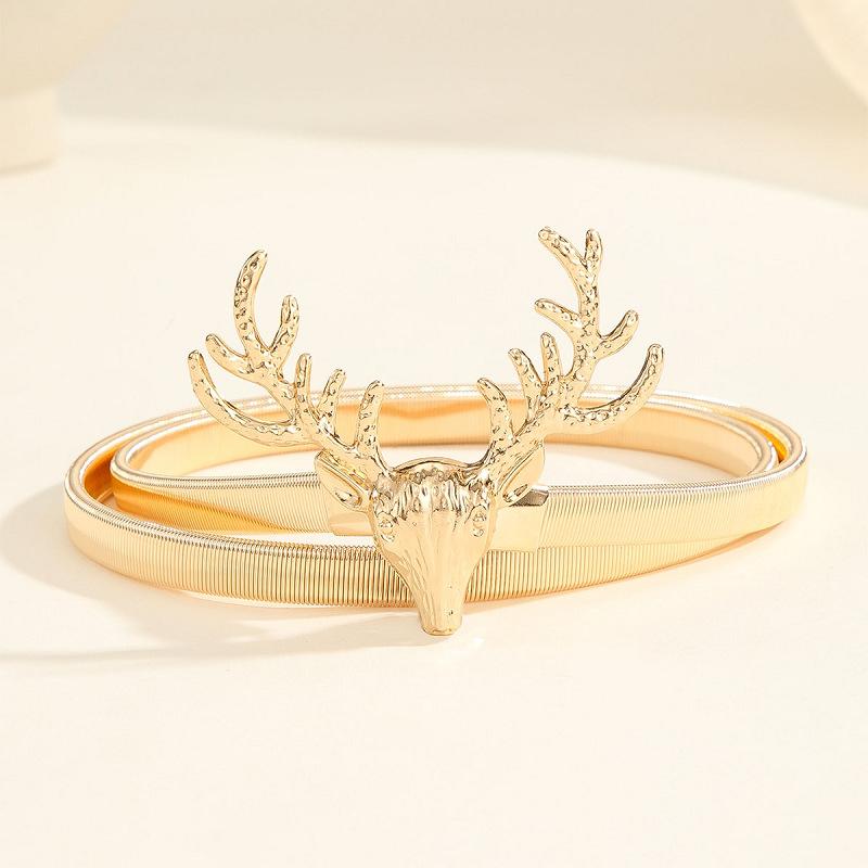 taobao new single deer head decoration metal elastic waist chain women's sweet fashion spring waist chain // d full figure