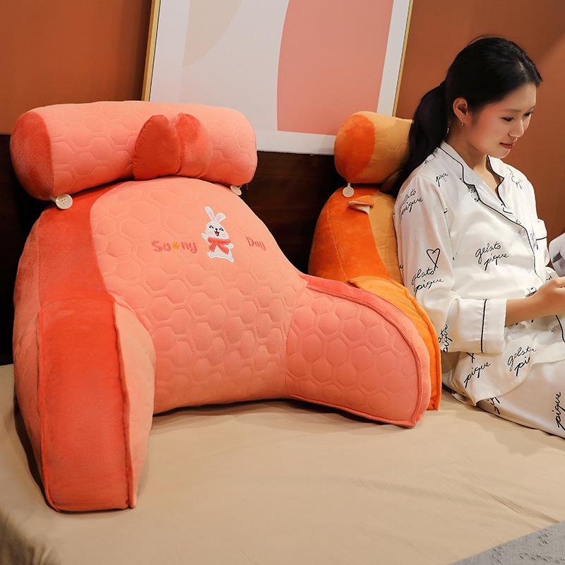 winter warm latex pillow bedside cushion girls' bed reading waist pillow student dormitory soft bag big backrest full figure