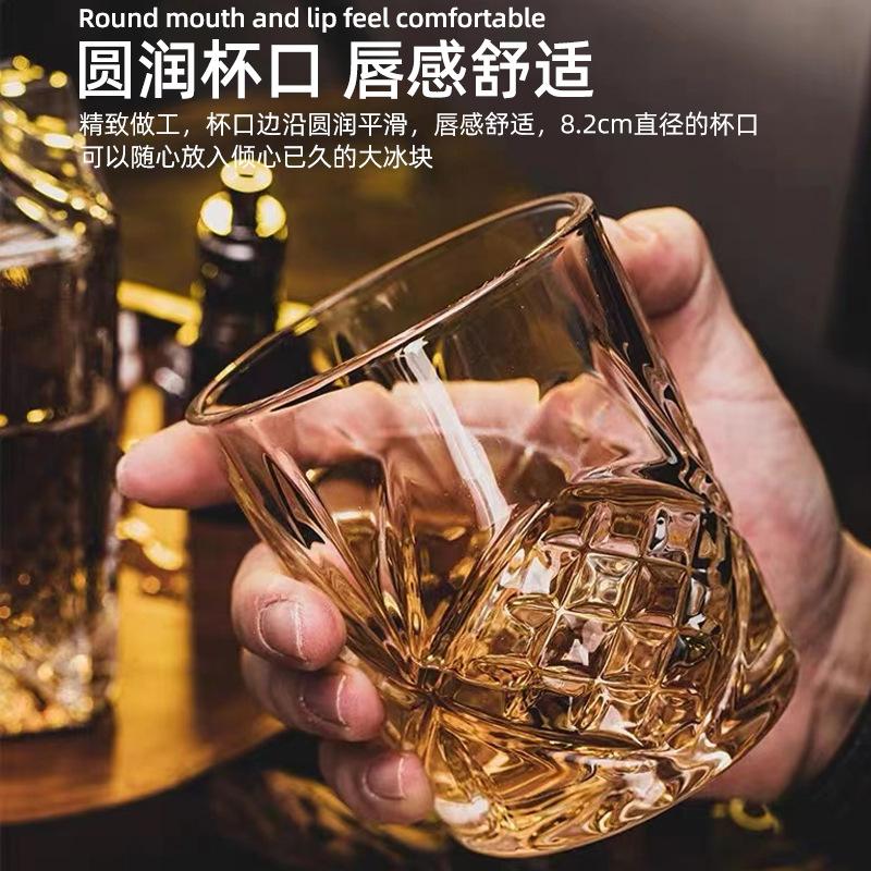 刻花威士忌杯 水晶酒樽酒杯套装威士忌酒杯礼盒 亚马逊热卖洋酒杯产品图