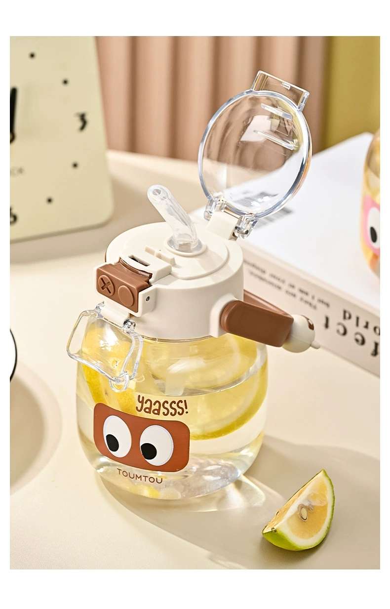 Y217-1550 water cup for students, high appearance level, cartoon double plastic water bottle for both men and women, cute, portable and large capacity detail image 9