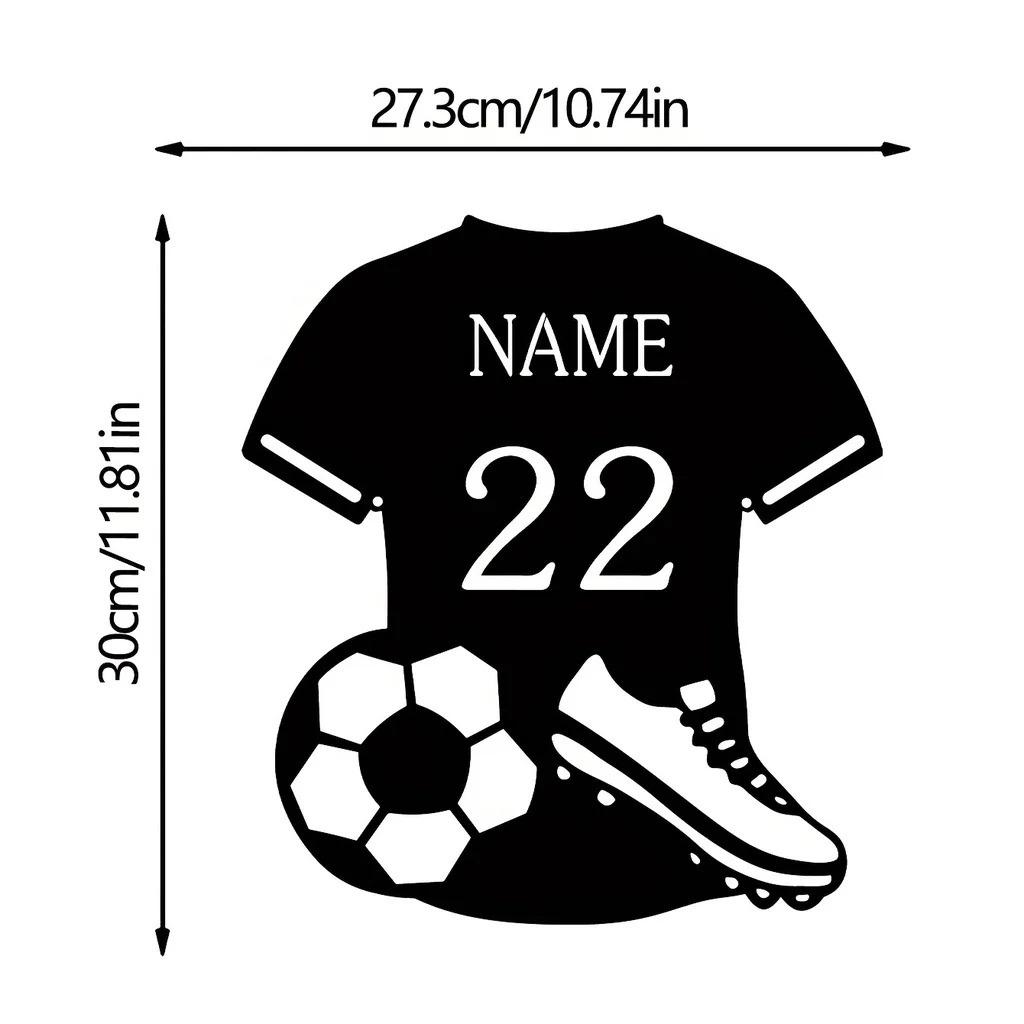 1 piece wrought iron silhouette american football jersey name number wall decoration cross-border hot