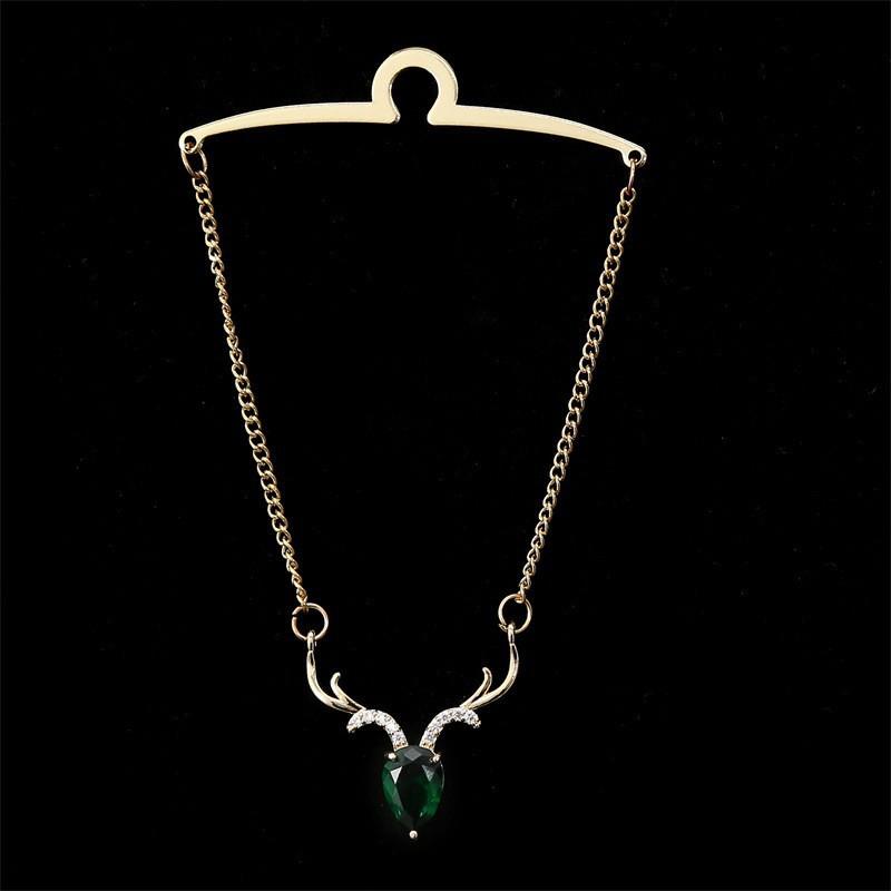 men's tie accessories deer head tie chain metal chain u-shaped chain formal shirt chain buckle tie matching jewelry details Picture